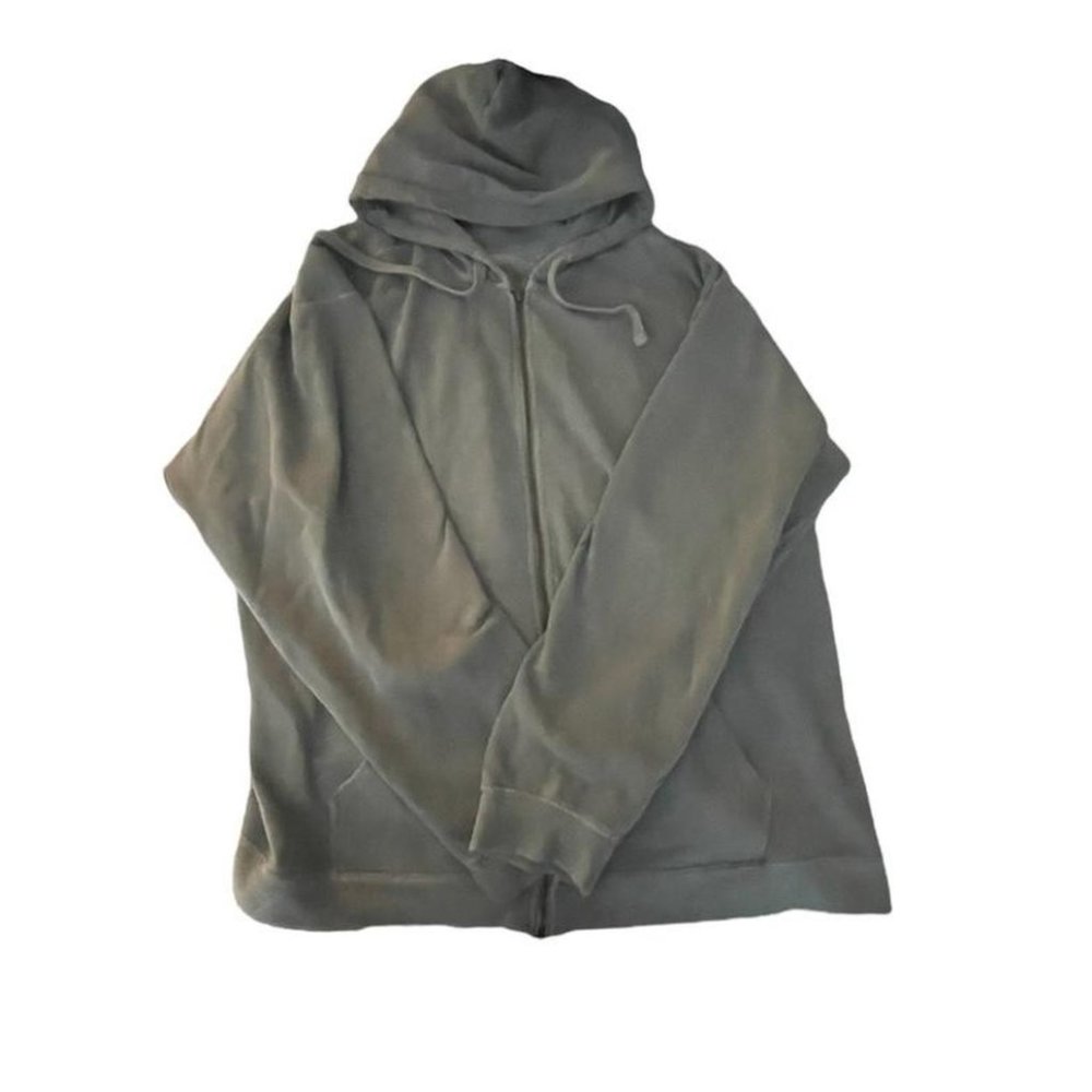 TEAL GREY ZIP HOODIE